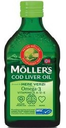 Ulei din ficat de cod Omega 3 cu aroma de mere verzi  Moller s