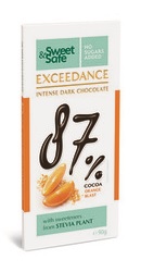 Sweet and Safe  Ciocolata neagra intensa 87 la suta  cacao si portocale  - Sly Nutritia