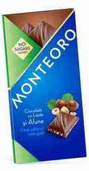 Monteoro Ciocolata cu lapte si alune fara zahar - Sly Nutritia