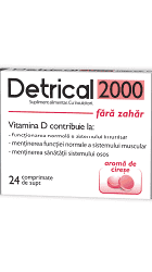 Detrical D3 2000 UI fara zahar cu aroma de cirese - Zdrovit