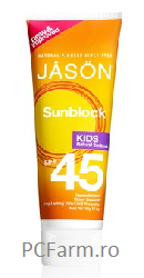 Lotiune protectie solara cu galbenele si minerale SPF 45 pentru copii - Jason